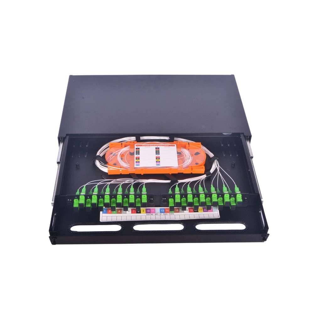 FTTH 12-24 Core Sc/FC/St/LC ODF Rack Mount Splicing Fiber Optic Patch Panel