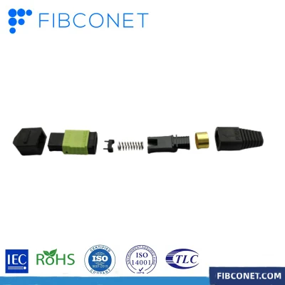 Conector da fibra ótica dos conectores Om3 Om4 MTP/MPO do tubo da fibra do conector do espanador MPO de FTTH